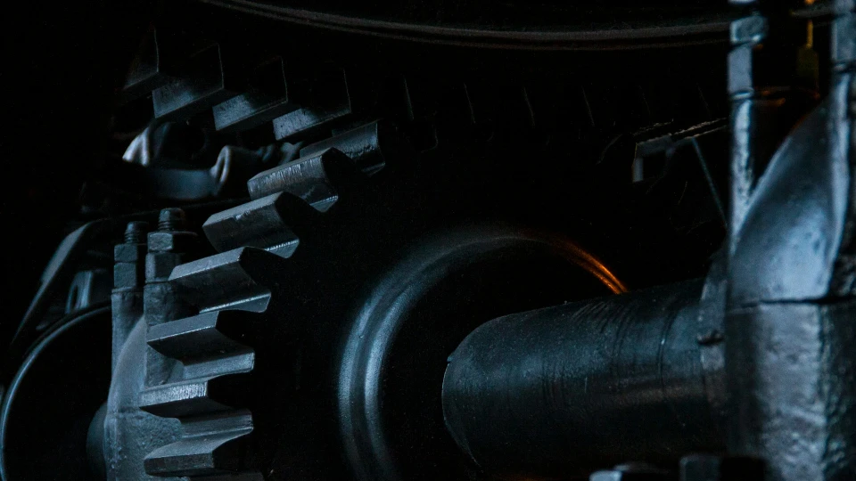 Closeup of a big engine