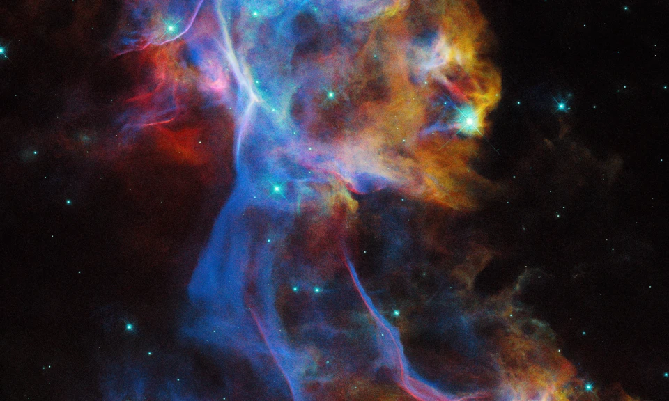 Picture of a supernova explosion in space
